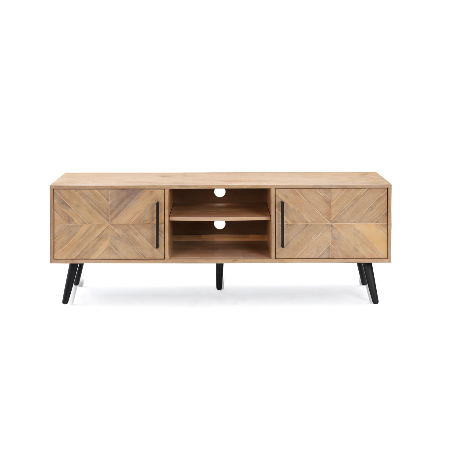 Lime washed oak shop tv stand