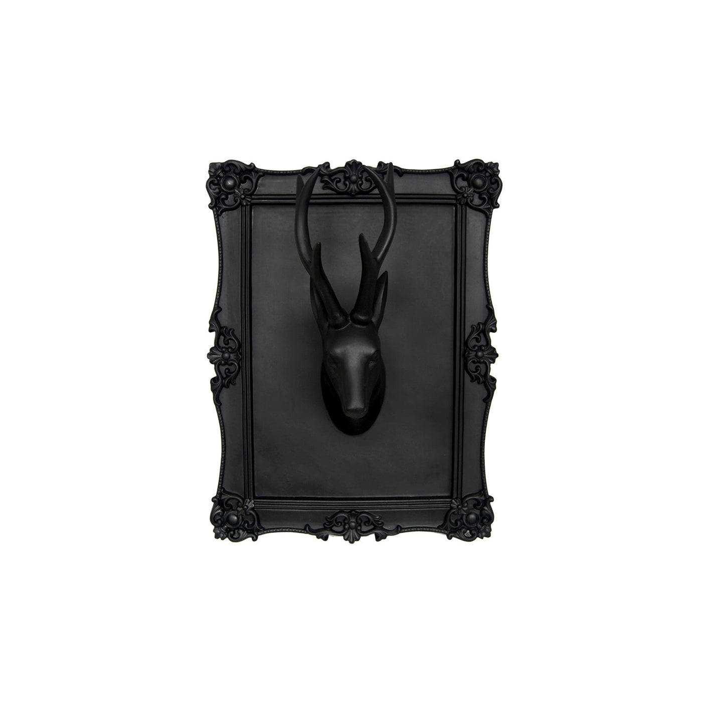 Decorative Framed Taxidermy Deer Black Metal Finish