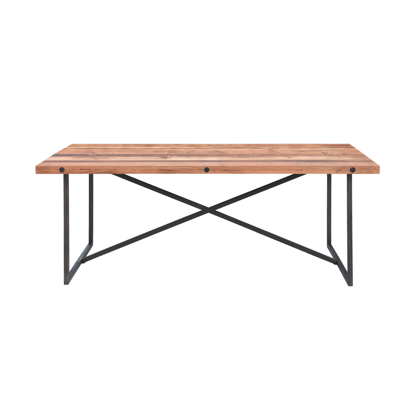 Railwood 8-Seat Dining Table in Mid-tone Brown Finish