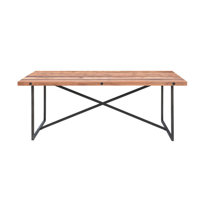 Railwood 8-Seat Dining Table in Mid-tone Brown Finish