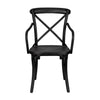 Industrial Dining Chair with Arms—Distressed Metal in Black