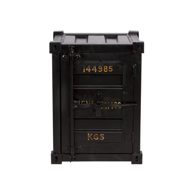 Container-Style Nightstand in Black
