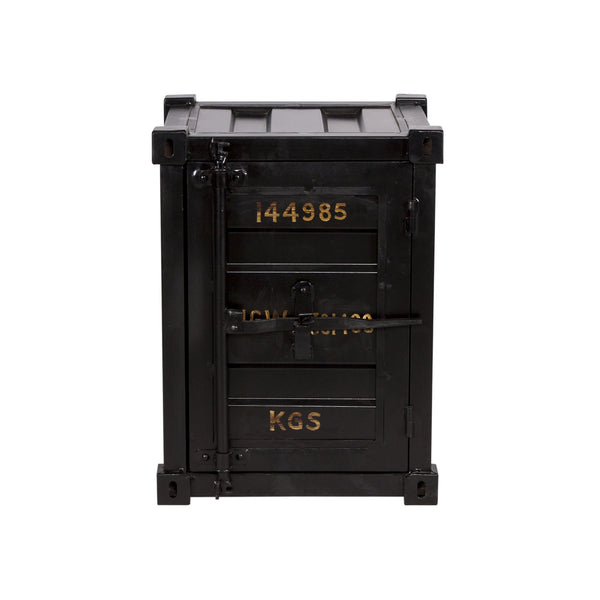 Container-Style Nightstand in Black