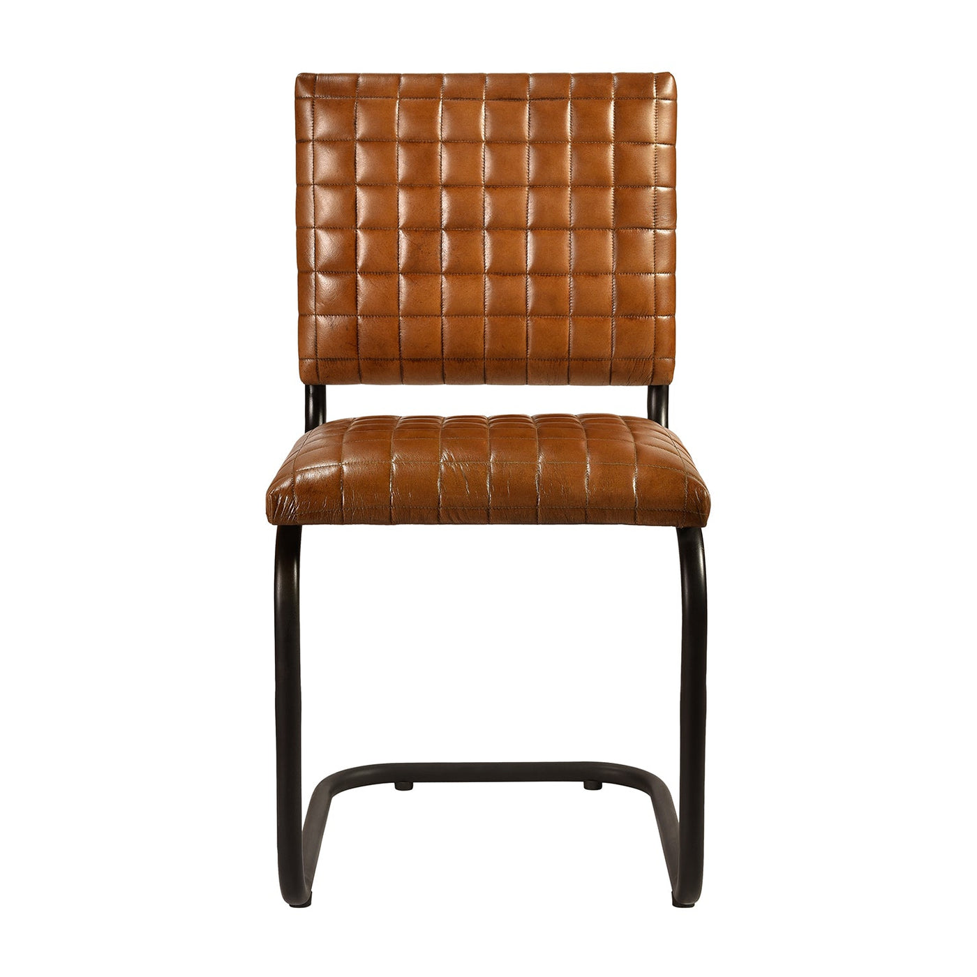 Bailie Buffalo Leather Side Chair in Brown