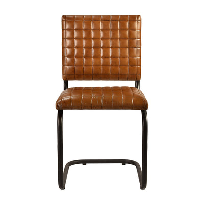 Bailie Buffalo Leather Side Chair in Brown