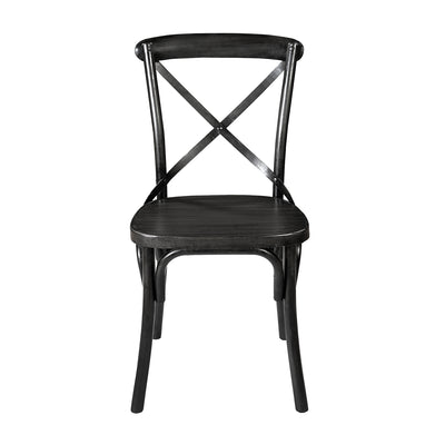 Industrial Dining Chair (Style II)—Distressed Metal in Black