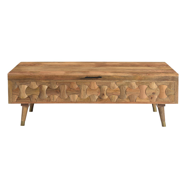 Clio Wood Coffee Table in Light Honey Finish