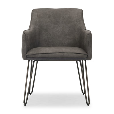 Wayne Faux Leather Armchair in Grey