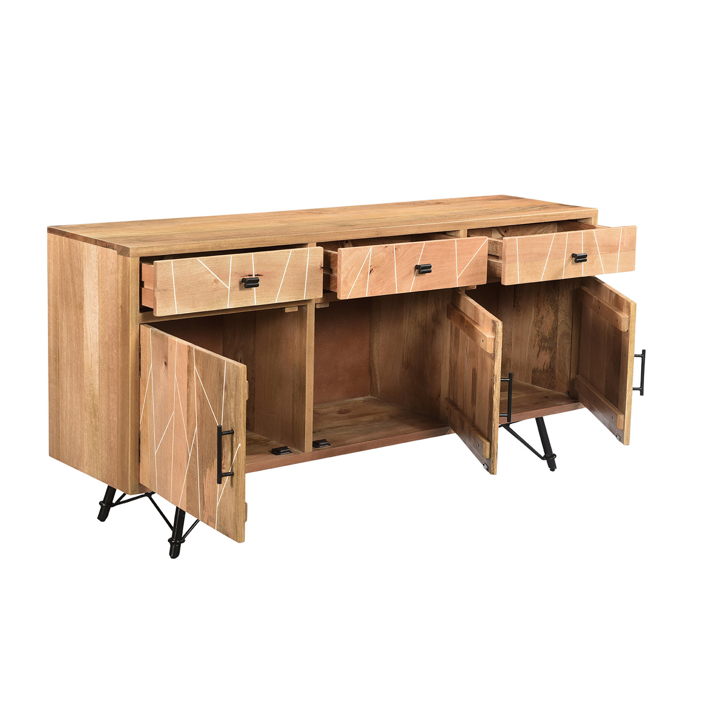 Mosaic 3-Drawer Dining Buffet in Natural Finish