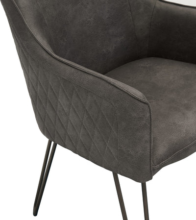 Wayne Faux Leather Armchair in Grey