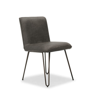 Cassidy Faux Leather Side chair in Vintage Grey