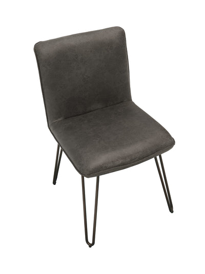 Cassidy Faux Leather Side chair in Vintage Grey
