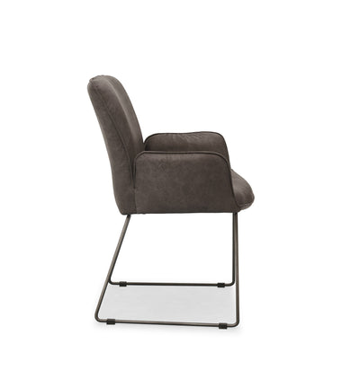 Dean Faux Leather Armchair in Vintage Grey