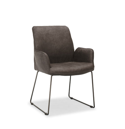 Dean Faux Leather Armchair in Vintage Grey