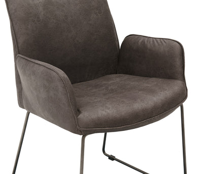 Dean Faux Leather Armchair in Vintage Grey