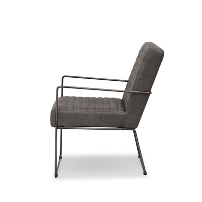Brando Faux Leather Armchair in Vintage Grey
