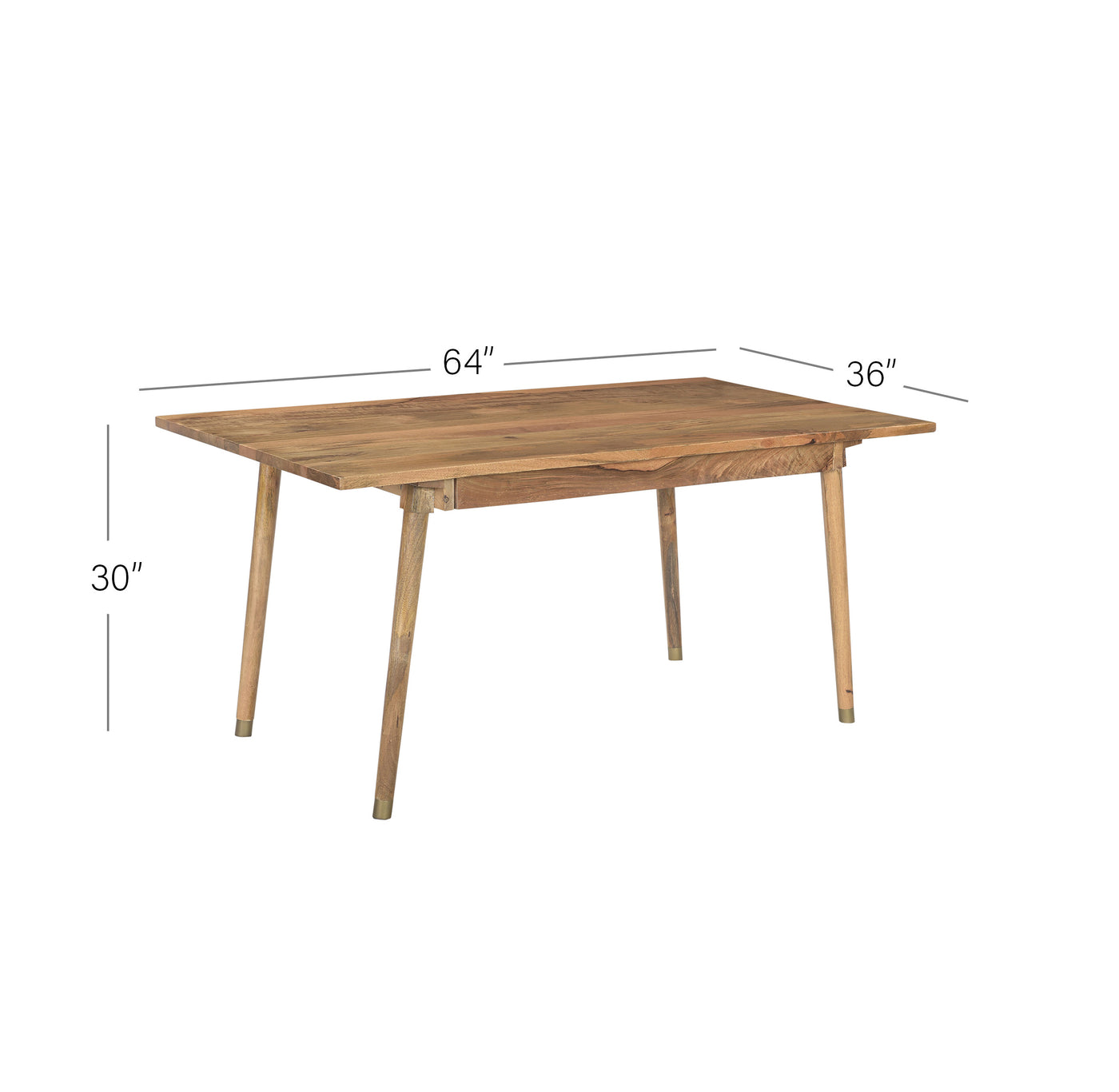 Clio 6-Seat Dining Table in Light Honey Finish