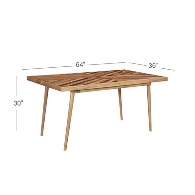 Hart Rectangular 6-Seat Dining Table in Light Honey Finish—Small