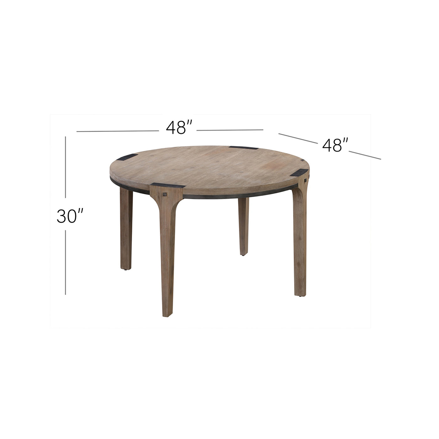Iman Small Round Dining Table in Light Brown Finish