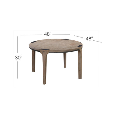 Iman Small Round Dining Table in Light Brown Finish