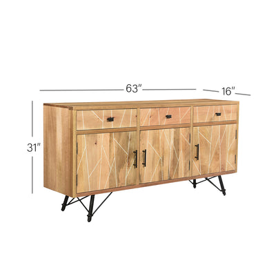 Mosaic 3-Drawer Dining Buffet in Natural Finish