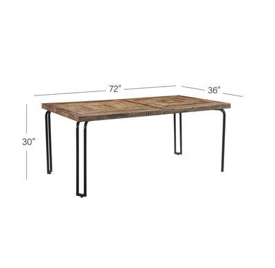 Casual Modern 6-Seat Dining Table in Multi-tone Natural Finish