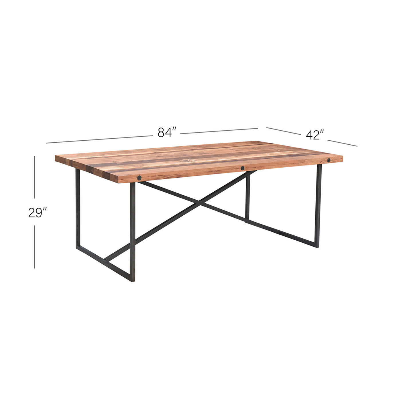 Railwood 8-Seat Dining Table in Mid-tone Brown Finish