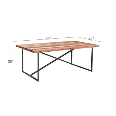 Railwood 8-Seat Dining Table in Mid-tone Brown Finish