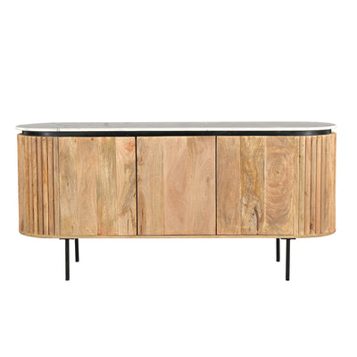 Lunas Dining Buffet in Mango Wood & White Marble