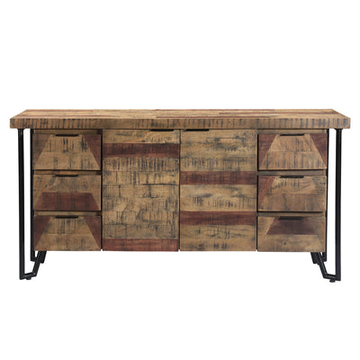 Casual Modern Wood Buffet in Multi-tone Natural Finish
