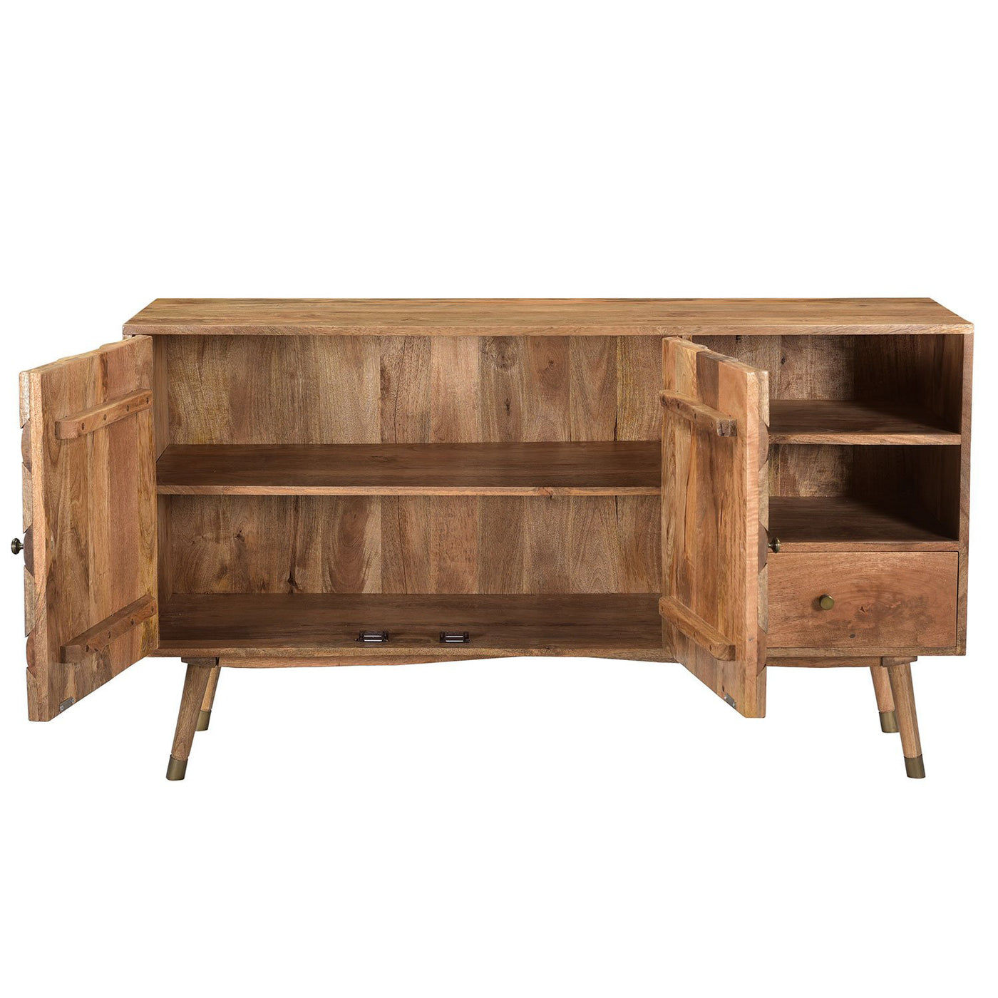 Clio Wood Buffet Cabinet in Light Honey Finish