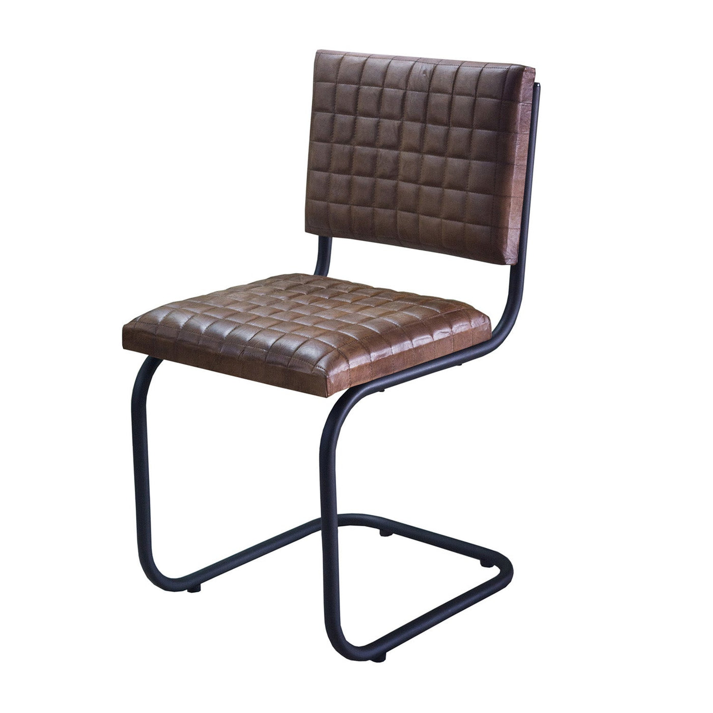 Bailie Buffalo Leather Side Chair in Brown