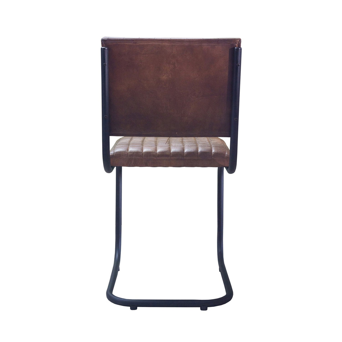 Bailie Buffalo Leather Side Chair in Brown