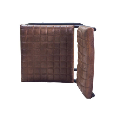 Bailie Buffalo Leather Side Chair in Brown