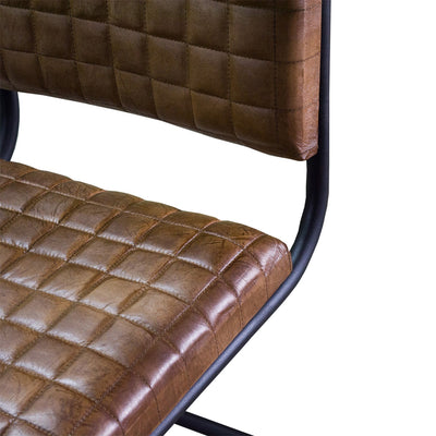 Bailie Buffalo Leather Side Chair in Brown