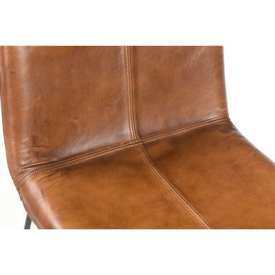 Adlin Buffalo Leather Side Chair in Light Brown