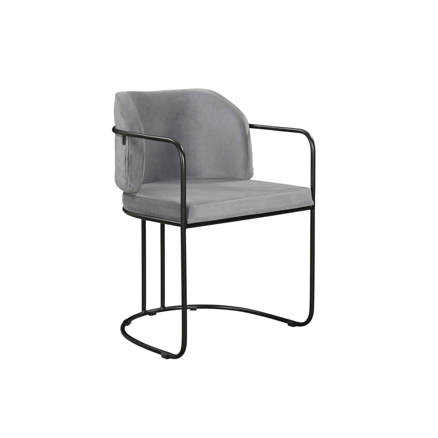 Lunas Dining Chair in Grey Velvet