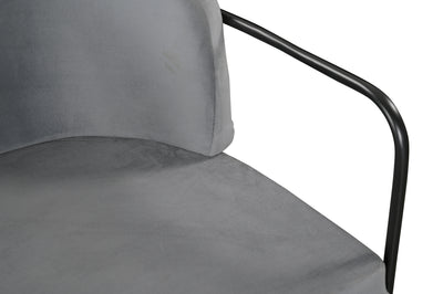 Lunas Dining Chair in Grey Velvet