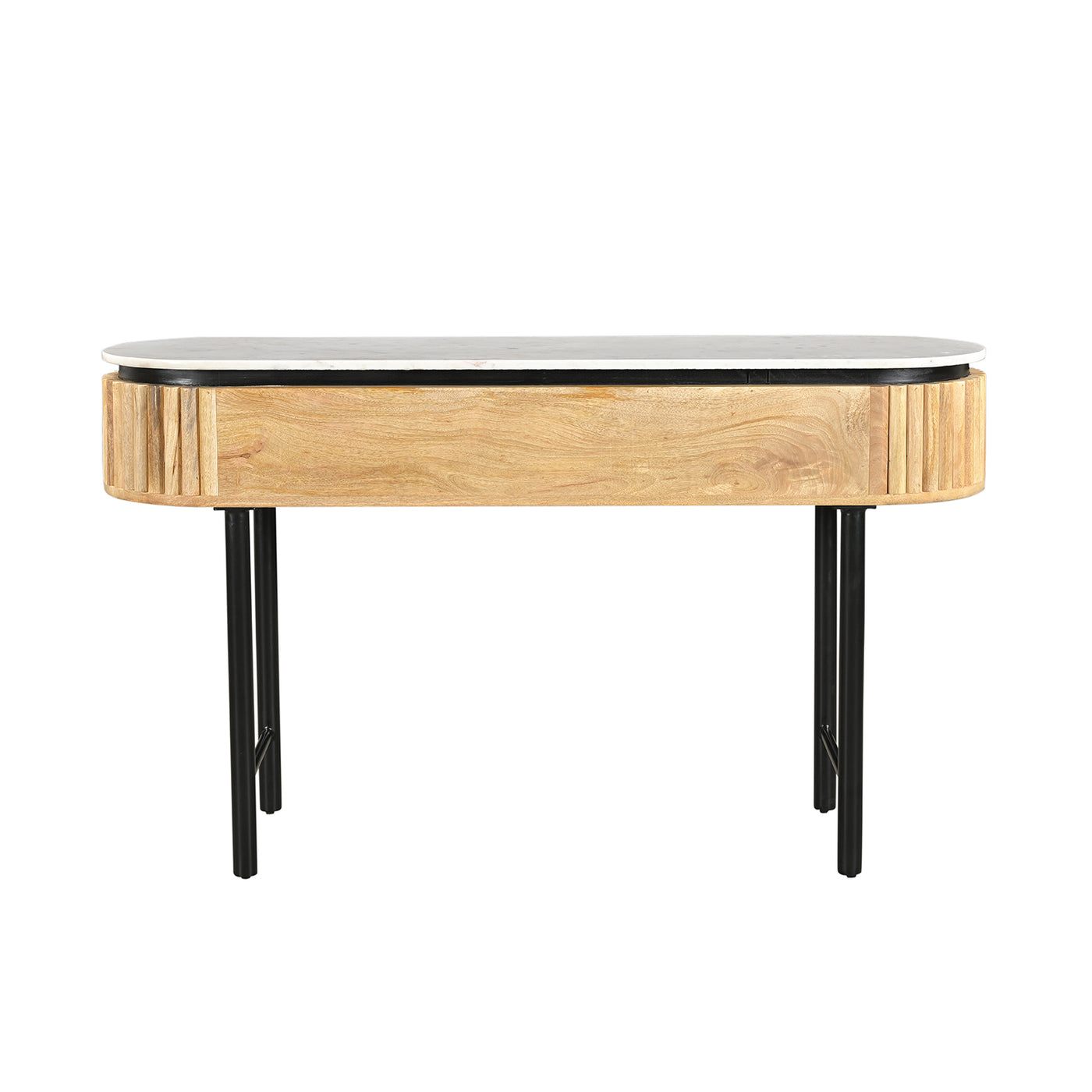 Lunas Console in Mango Wood & White Marble