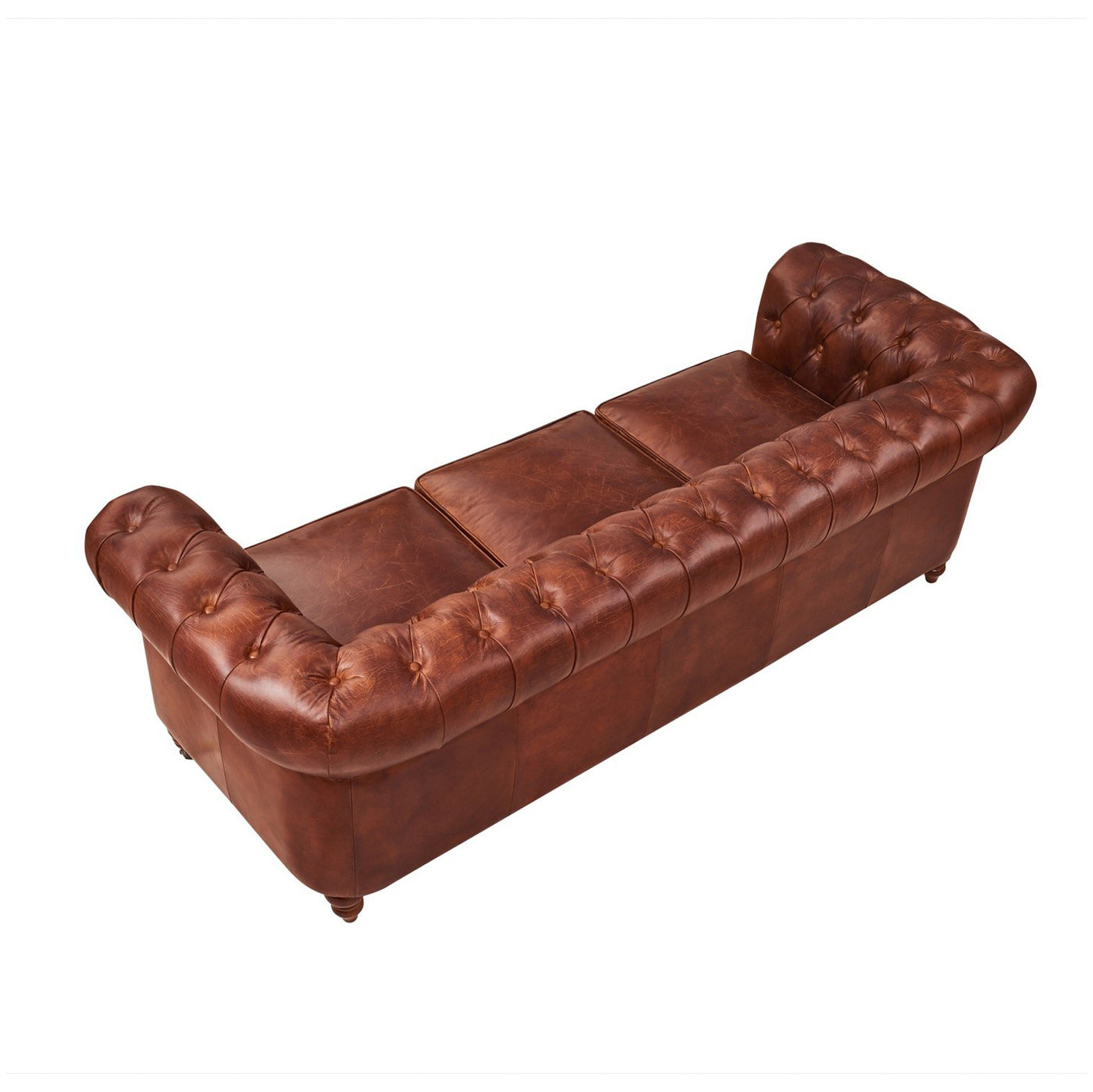 Vintage 3-Seater Leather Chesterfield Sofa