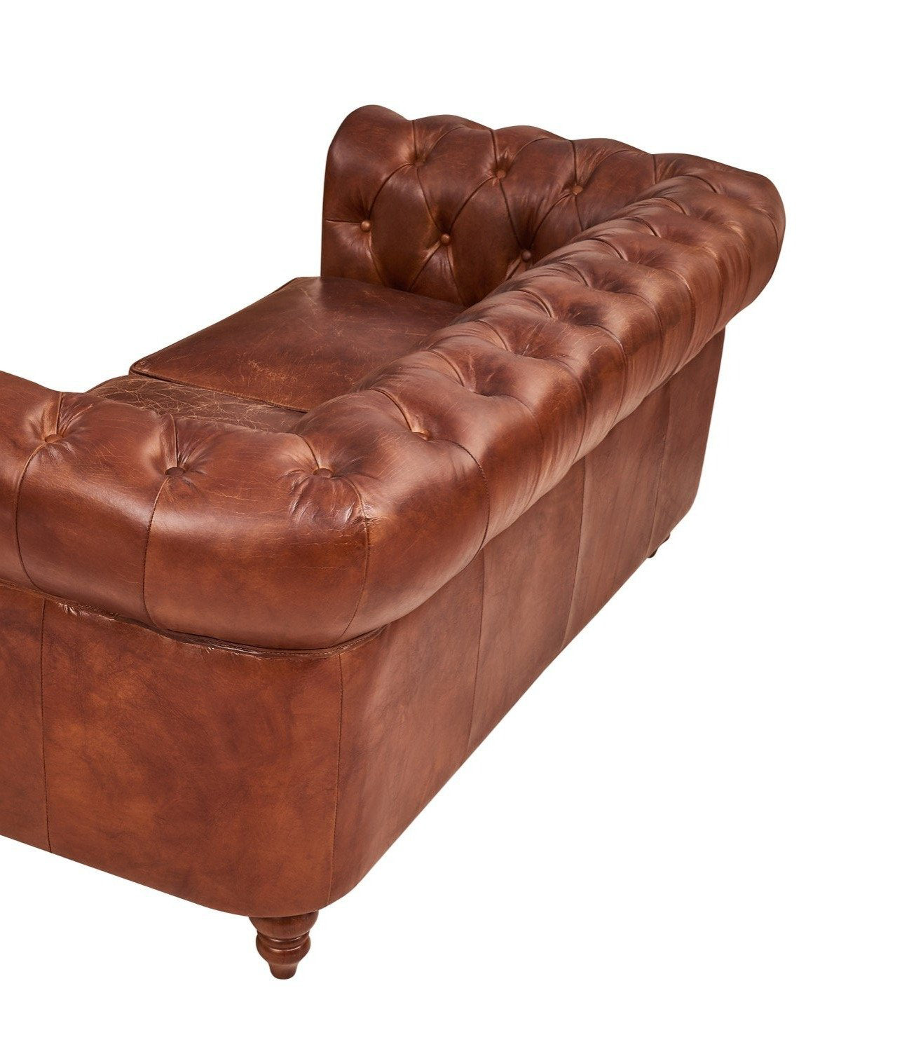 Vintage 2-Seater Leather Chesterfield Sofa