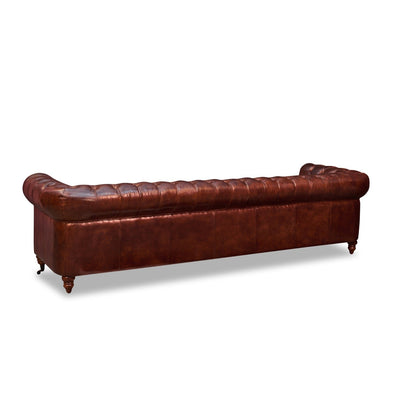 Vintage 4-Seater Leather Chesterfield Sofa