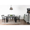 Industrial Dining Chair with Arms—Distressed Metal in Black