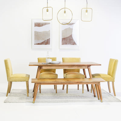 Clio 6-Seat Dining Table in Light Honey Finish