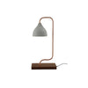 Bois et Cuir's "Bell-1" Single-Bulb Desk Lamp w/Wood Base and Concrete Shade