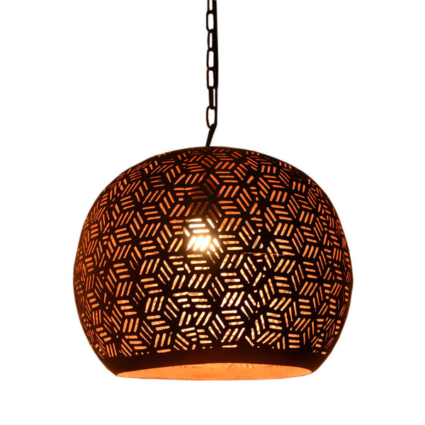 Bois et Cuir's Single-Bulb Pendant Lamp w/Basket Shade