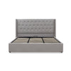 Harven Upholstered Bed Frame in Off White/Silver