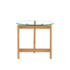 Jansen Round End Table in Glass & White Oak