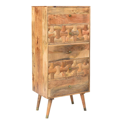 Clio 5-drawer Chest of Drawers in Light Honey Finish