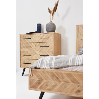 Jasmire 4-Drawer Chest of Drawers in White Limewash Finish